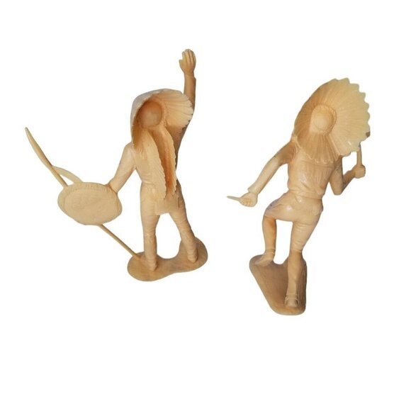 Vintage Louis Marx 6" Native American Indians Playset 1964 Plastic Figures Lot 6 - Picture 3 of 8